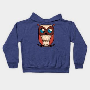 cute owl on a branch Kids Hoodie